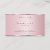 Moderne elegante Beruflich Template Rose Gold Visitenkarte (Rückseite)