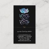 Moderne elegante Berufliche, goldene Lotus-Blume Visitenkarte (Rückseite)