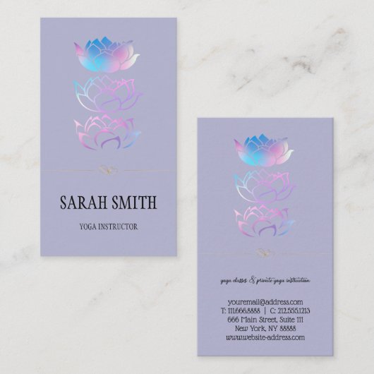 Moderne elegante Berufliche, goldene Lotus-Blume Visitenkarte (Vorne/Hinten)