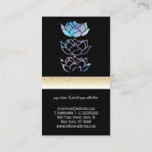 Moderne elegante Berufliche, goldene Lotus-Blume Visitenkarte (Rückseite)