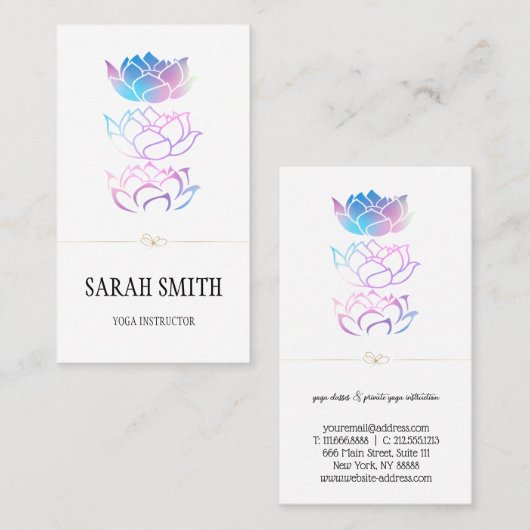 Moderne elegante Berufliche, goldene Lotus-Blume Visitenkarte (Vorne/Hinten)
