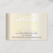Moderne elegante Berufliche, goldene Lotus-Blume Visitenkarte (Rückseite)