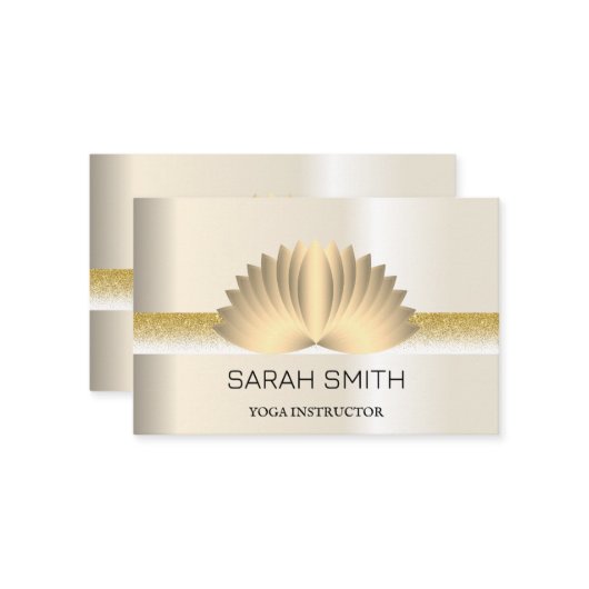 Moderne elegante Berufliche, goldene Lotus-Blume Visitenkarte (Vorderseite/Rückseite Beispiel)