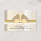 Moderne elegante Berufliche, goldene Lotus-Blume Visitenkarte (Rückseite)