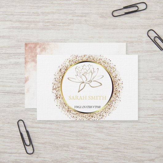 Moderne Elegante Berufliche Lotus Blume Business Visitenkarte (Vorderseite/Rückseite Beispiel)