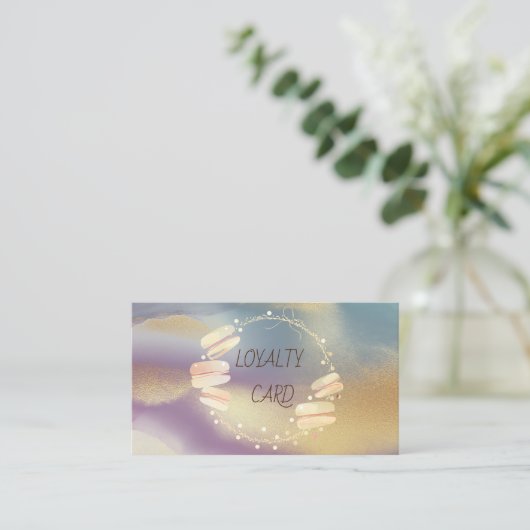 Moderne elegante Berufliche Macaroons farbenfroh Treuekarte (Stehend Vorderseite)