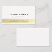 Moderne Elegante Berufliche Matte aus Weiß und Gol Visitenkarte (Vorne/Hinten)