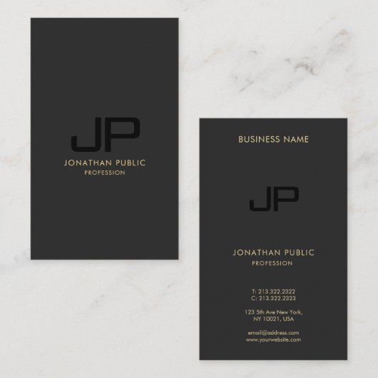 Moderne elegante Berufliche Monogramm-Vorlage Visitenkarte (Vorne/Hinten)