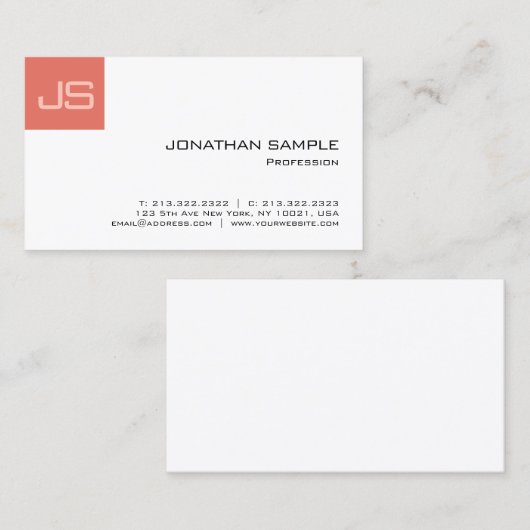 Moderne elegante Berufliche Monogramm-Vorlage Visitenkarte (Vorne/Hinten)