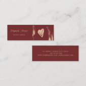 Moderne Elegante Berufliche Pinselstriche, Herz Mini Visitenkarte (Vorne/Hinten)