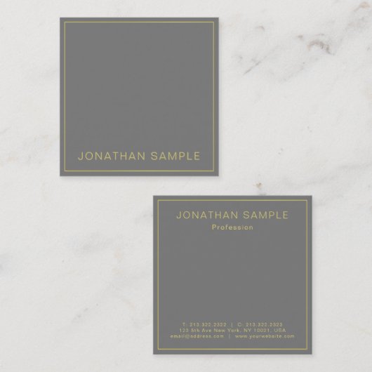 Moderne Elegante Berufliche Premiumseide Quadratische Visitenkarte (Vorne/Hinten)