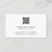 Moderne, elegante Berufliche QR-Code-Vorlage Visitenkarte (Vorderseite)