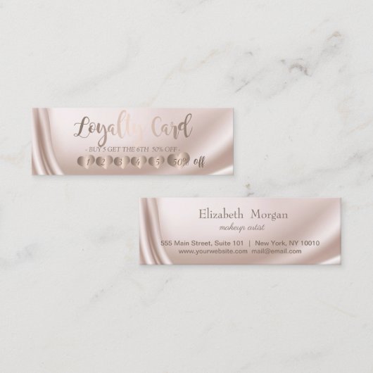 Moderne elegante Berufliche Rose - Goldene Herzen, Treuekarte (Vorne/Hinten)