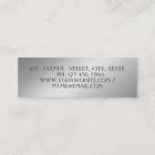 Moderne Elegante Berufliche Silberstreifen grün Mini Visitenkarte (Rückseite)