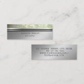 Moderne Elegante Berufliche Silberstreifen grün Mini Visitenkarte (Vorne/Hinten)