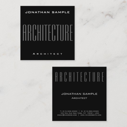 Moderne elegante Berufliche Unternehmensarchitektu Quadratische Visitenkarte (Vorne/Hinten)