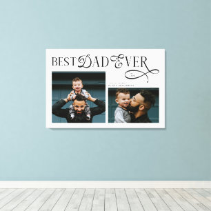 Moderne elegante Bester Vater Aller Zeiten 2 Fotos Leinwanddruck