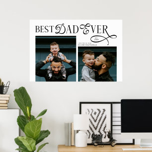 Moderne Elegante Bester Vater Aller Zeiten 2 Fotos Poster