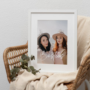 Moderne elegante Besties-Foto für beste Freundinne Poster