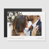 Moderne, elegante Bilderhochzeit spart das Datum Magnetkarte (Vorne/Hinten)