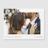 Moderne, elegante Bilderhochzeit spart das Datum Magnetkarte (Vorderseite)