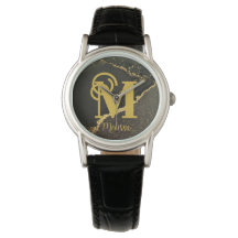 Moderne elegante Black and Gold Monogram-Bezeichnu