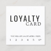 Moderne elegante Black and White Loyalty Card Treuekarte (Vorderseite)