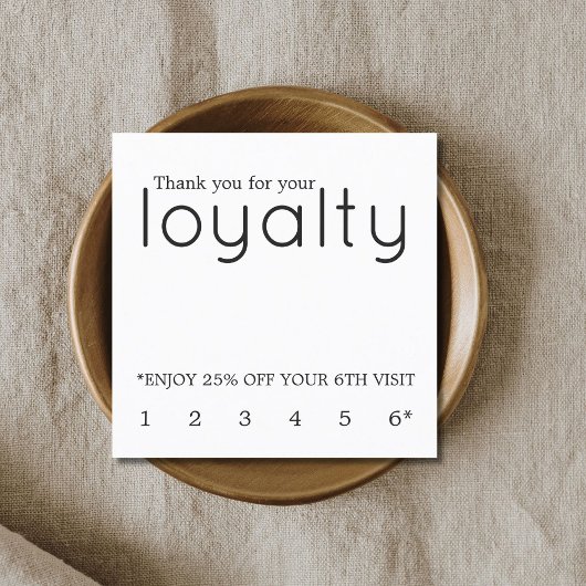 Moderne elegante Black and White Loyalty Card Treuekarte