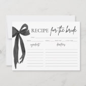 Moderne elegante Black Bow Brautparty Rezept Card Einladung (Vorderseite)