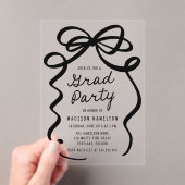 Moderne elegante Black Bow Graduation Party Acryleinladungen (Insitu (Handheld))