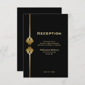 Moderne elegante Black Gold Hochzeit Begleitkarte (Vorne/Hinten)