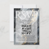 Moderne elegante Black & Gold Hochzeit RSVP Karte (Vorderseite)