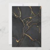Moderne elegante Black Gold Marmor BarefootBride™ Einladung (Rückseite)