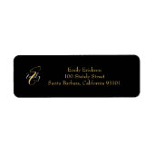 Moderne elegante Black Gold Monogram Script Name (Vorne)