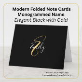 Moderne elegante Black Gold Monogram Script Name