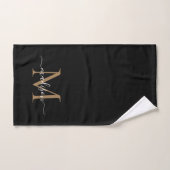 Moderne elegante Black Gold Monogram Script Name Badhandtuch Set (Handtuch)