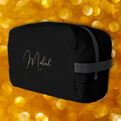 Moderne elegante Black Gold Monogram Travel Cosmet Waschbeutel