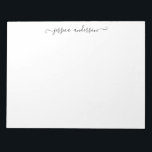 Moderne Elegante Black Gray Feminine Girly Script Notizblock<br><div class="desc">Classy Elegant Black Gray Feminine Girly Script Notepad Sie können einfach die Farbe des Textes mit dem 'Anpassen' Tool anpassen oder können sich mit mir in Verbindung setzen. Mit diesem Artikel können Sie zwei Namen "Allison & Matthew", einen Namen "Kennedy", einen Familiennamen ("The Kennedys") oder Ihren Namen ("Allison Kennedy") verwenden....</div>