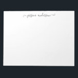 Moderne Elegante Black Gray Feminine Girly Script Notizblock<br><div class="desc">Classy Elegant Black Gray Feminine Girly Script Notepad Sie können einfach die Farbe des Textes mit dem 'Anpassen' Tool anpassen oder können sich mit mir in Verbindung setzen. Mit diesem Artikel können Sie zwei Namen "Allison & Matthew", einen Namen "Kennedy", einen Familiennamen ("The Kennedys") oder Ihren Namen ("Allison Kennedy") verwenden....</div>