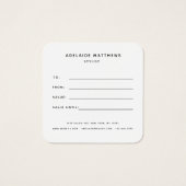 Moderne elegante Black Monogram Foto Gift Card (Rückseite)