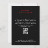 Moderne Elegante Black Red Chery QR Code Calligrap Einladung (Rückseite)