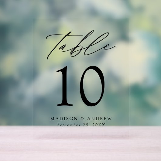 Moderne elegante Black Script-Hochzeitsskripte-Tis Acrylschild (Neutral)