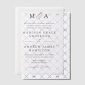 Moderne elegante Black Script Monogram Wedding Pergament Einladungen (Versetzt (Einladung))