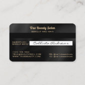 Moderne elegante Black Silk Kreditkarte Visitenkarte (Rückseite)