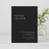 Moderne elegante Black Wedding All-in-One Einladung (Stehend Vorderseite)