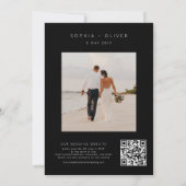 Moderne elegante Black Wedding All-in-One Einladung (Rückseite)