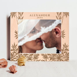 Moderne, elegante Blätter aus der Grünanlage mit H Geätzte Rahmen