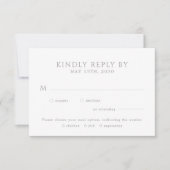 Moderne elegante blättrige Monogramm-Hochzeit RSVP Karte (Vorderseite)