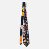 Moderne Elegante Blaue Blume Krawatte (Rückseite)