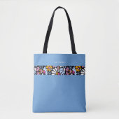 Moderne elegante blaue Blume Muster Trend Tasche (Vorderseite)